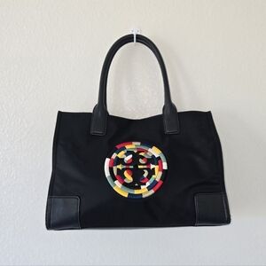 Tory‎ Burch Ella Rope Logo Mini Tote Black Handbag